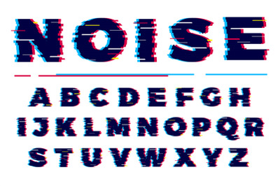 Glitch font. Futuristic scratched typography font millitary letters ve