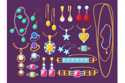 Jewelry items. Beauty woman accessories shop glamour diamonds golden b