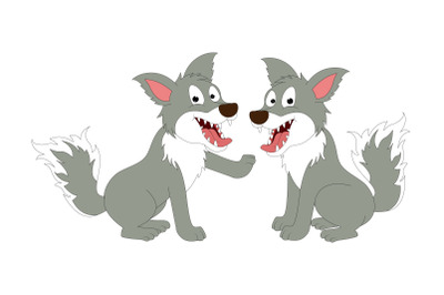 cute wolf animal cartoon