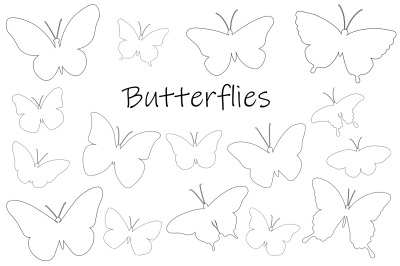 Butterflies graphics. Butterflies coloring. Butterfly SVG