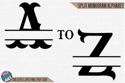 Western Split Monogram Alphabet SVG | 26 Split Letters