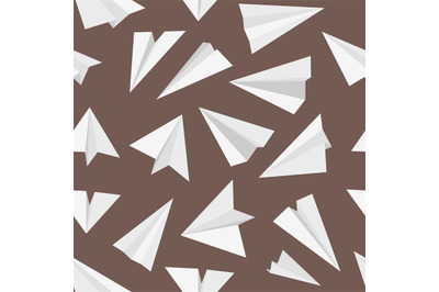 Plane pattern. Travel concept with origami style aircraft transport si