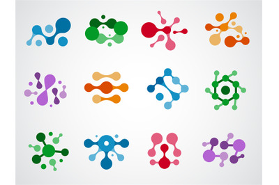 Molecule connection. Science abstract round shapes and forms graphic w