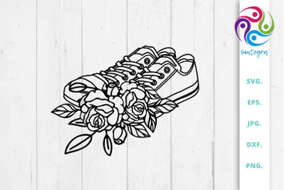 Floral Sneakers Svg File