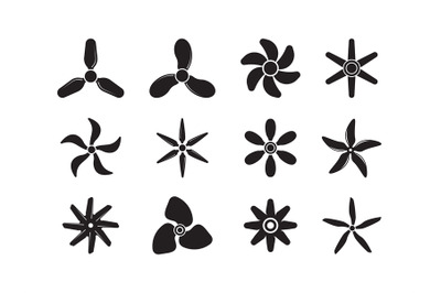 Plane propellers. Motion symbols jet aviation powerful icons ventilato