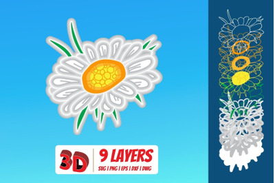 3D Chamomile SVG