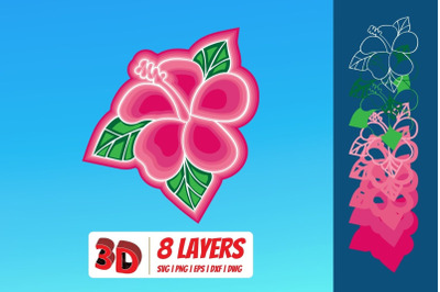 3D Hibiscus SVG