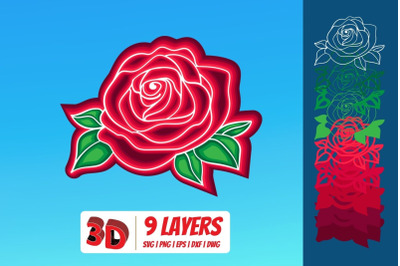 3D Rose SVG