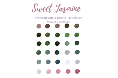 Sweet Jasmine Procreate Palette 30 X colours