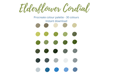 Elderflower Cordial Procreate Palette X 30 Colours