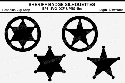 Sheriff BadgeS SVG&2C; EPS&2C; DXF and PNG cut files