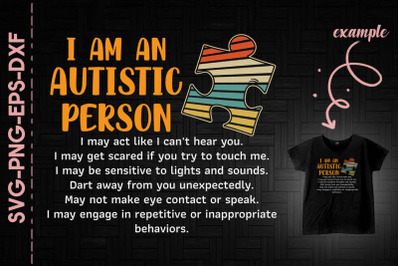 I Am An Autistic Person