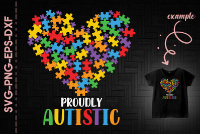 Proudly Autistic Puzzle Heart