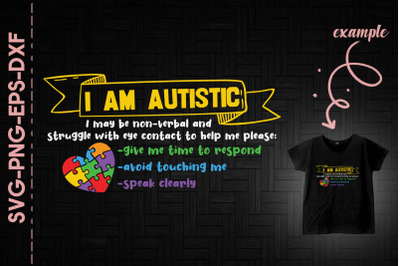 I Am Autistic Non-verbal