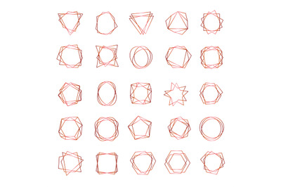 Geometrical frames. Abstract polygonal shapes elegant borders wedding