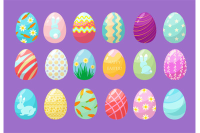 Colorful eggs. Happy easter celebration symbols funny textured graphic