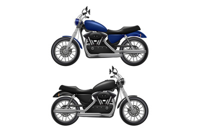 Motorcycle realistic. Urban transport sport motorbike vintage vehicle