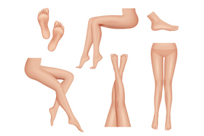 Woman legs. Beauty foot heel healthy skin anatomy human body parts vec