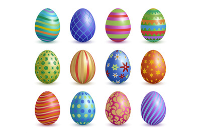 Easter eggs. Colored floral graphic decoration for easter celebration
