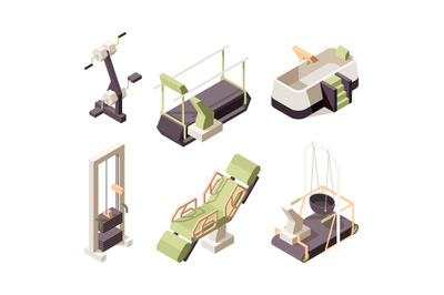 Rehabilitation center. Training equipment for disabled people medical