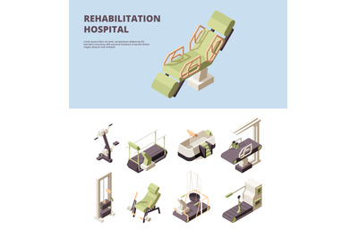 Rehabilitation hospital. Healthcare center doctor showing exercise for