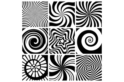 Hypnotic background. Circular swirl wallpaper spiral twist round shape