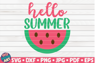 Hello summer with watermelon SVG