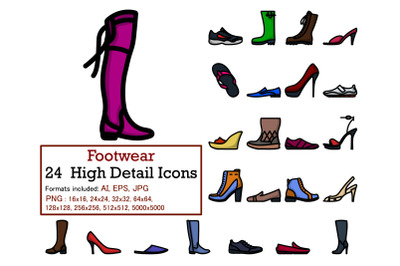 Footwear Icon Set