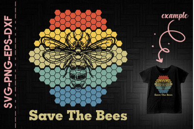 Save The Bees Bee Hive Retro Color