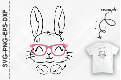 Cute Bunny Easter Pink Glasses