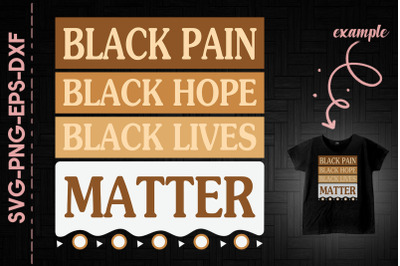 Black Pain Black Hope Black Lives Matter