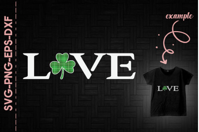 Love Shamrock Green Plaid Patrick&#039;s Day