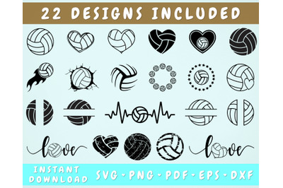 22 Volleyball SVG Bundle, Split Volleyball SVG, Distressed Volleyball