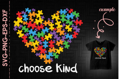 Choose Kind Puzzle Heart Autism Support