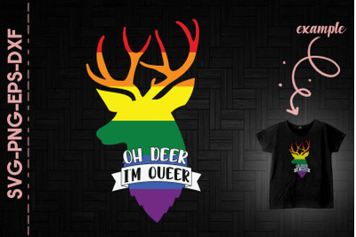 Oh Deer I&#039;m Queer LGBTQ Support Pride