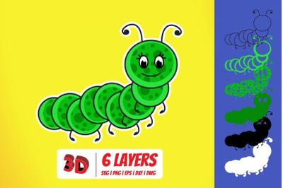 3D Caterpillar SVG