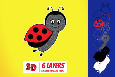 3D Ladybug SVG