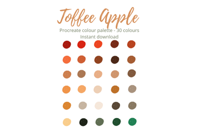 Toffee Apple Procreate Palette X 30 Colours