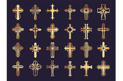 Christians cross. Religion vector symbols jesus catholicism tribal aut