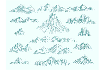 Wild mountains. Freedom concept collection climbing set rocks vector h