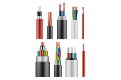 Optical fiber cord. Electricity wireless energy power cable close up v