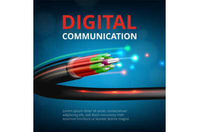 Optical fast connection. Future technology cyber internet communicatio