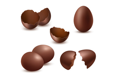 Chocolate eggs. Tasty food sweet shiny natural delicious products for