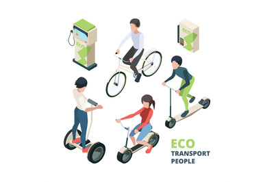 ECO transport people. 3D bicycle electric car urban vehicle bike segwa