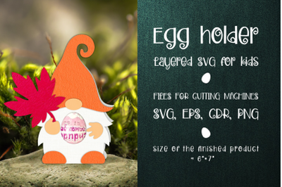 Autumn Gnome Chocolate Egg Holder SVG