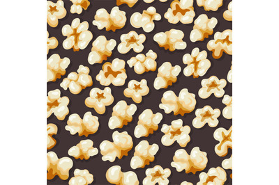 Popcorn seamless. Movie symbols popping hand fast snacks vector patter