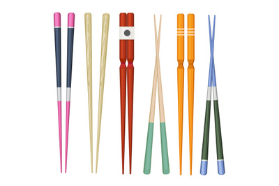 Japan stick. Colorful traditional utensils for eating japan food sushi