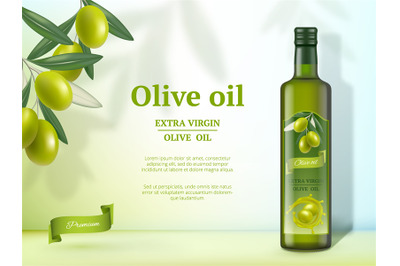 Olive ads. Oil for cooking food natural healthy gourmet product vector