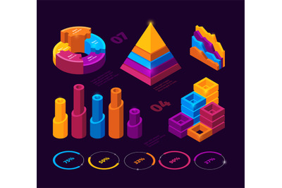 Futuristic infographic. Charts diagrams statistics bars vector busines