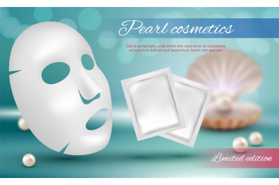 Beauty mask. Advertising illustration for female cleaning skin facial